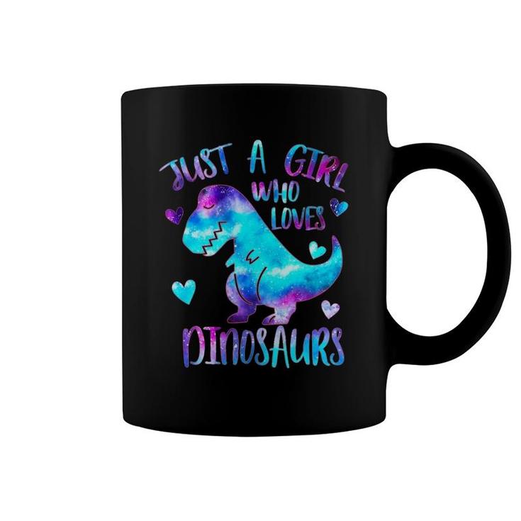 Just A Girl Who Loves Dinosaurs Galaxy Space Cute Teen Girls Pullover Coffee Mug