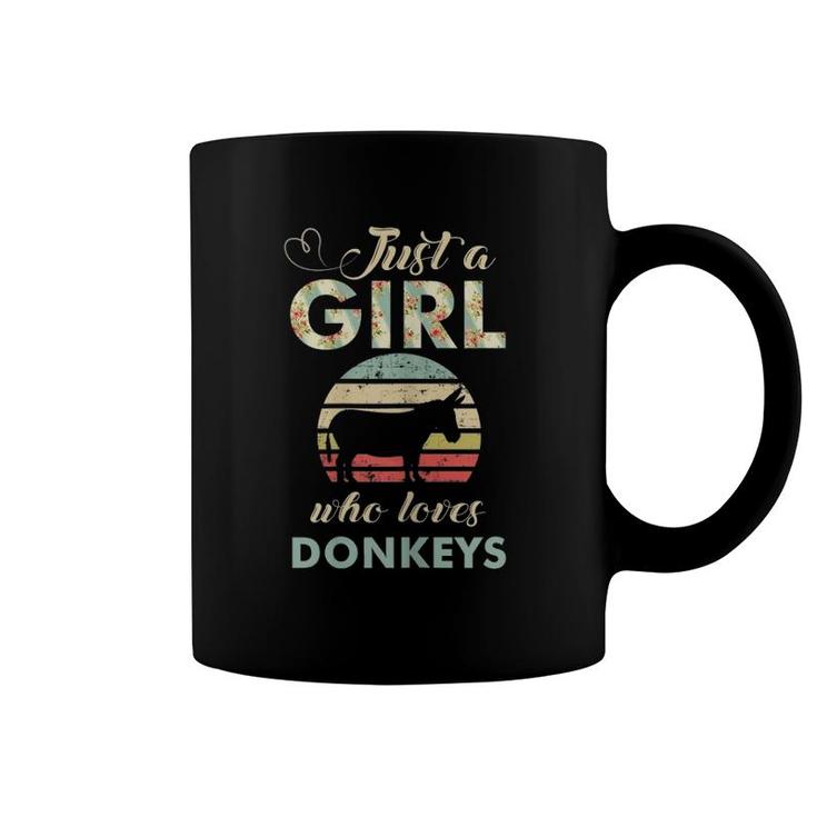 Just A Girl Who Loves Donkeys Retro Vintage Donkey Gift Coffee Mug