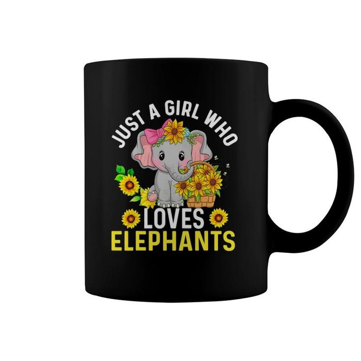 Just A Girl Who Loves Elephants And Sunflowers Lover Coffee Mug