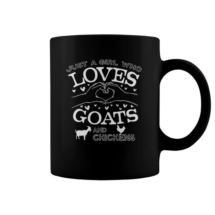 Just A Girl Who Loves Goats And Chickens, Teens And Tweens Coffee Mug