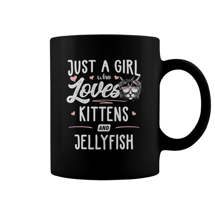 Just A Girl Who Loves Kittens And Jellyfish Gift Cat Coffee Mug