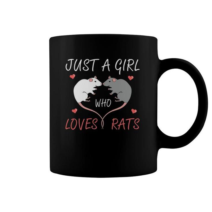 Just A Girl Who Loves Rats Owner Lover Heart Shape Rat Coffee Mug