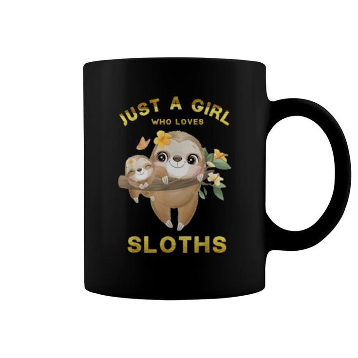 Just A Girl Who Loves Sloths, Cute Sloth  Coffee Mug