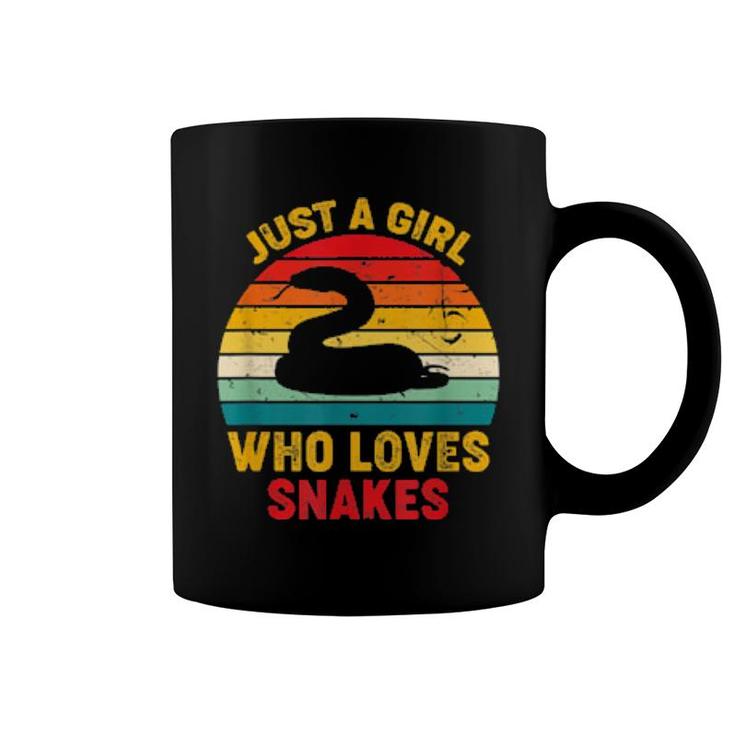 Just A Girl Who Loves Snakes Retro Sunset Snakes  Coffee Mug