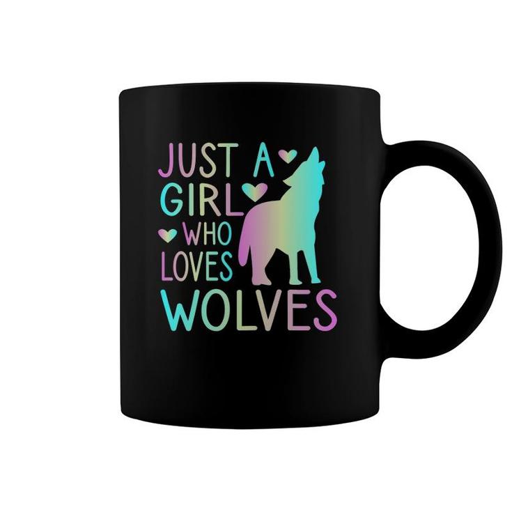 Just A Girl Who Loves Wolves Watercolor Style Teen Girl Coffee Mug