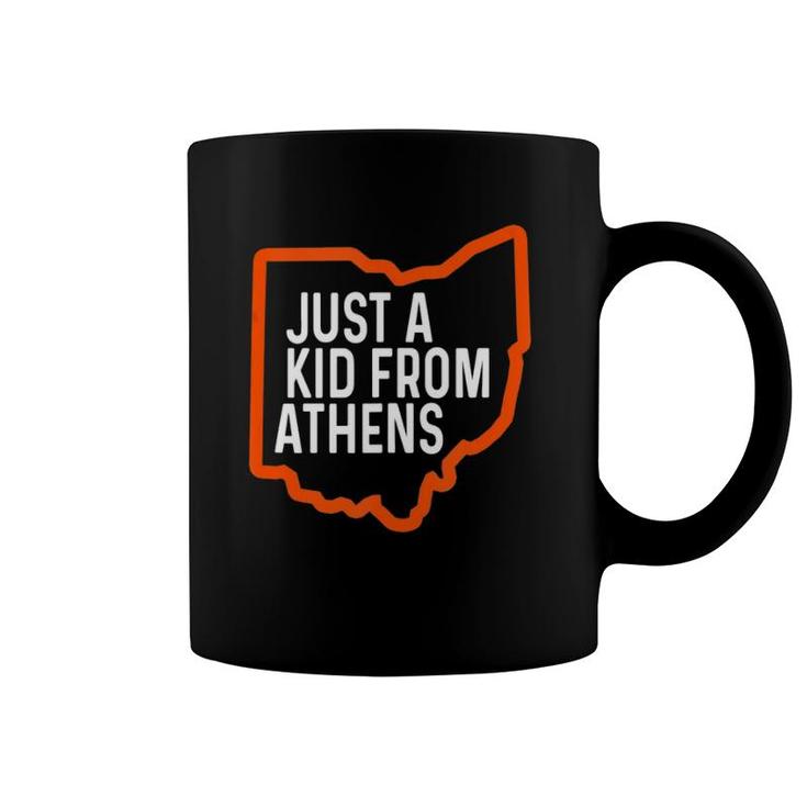Just A Kid From Athens Ohio Cincinnati Burr Oh Orange Black  Coffee Mug