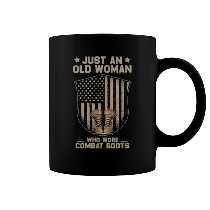 Just An Old Who Wore Combat Boots Usa Flag Vintage  Coffee Mug