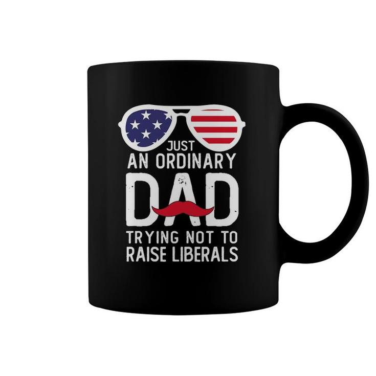 Just An Ordinary Dad Trying Not To Raise Liberals Beard Dad Coffee Mug