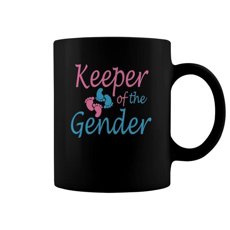 Keeper Of The Gender Reveal White - Baby Announcement Idea Coffee Mug
