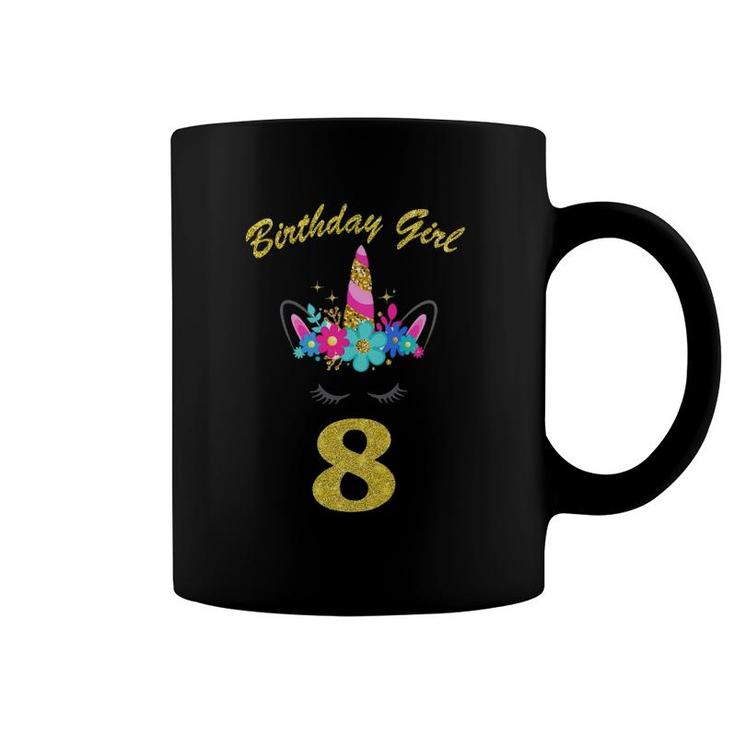 Kids 8 Years Old Birthday Girl Gifts Unicorn 8Th Birthday Coffee Mug