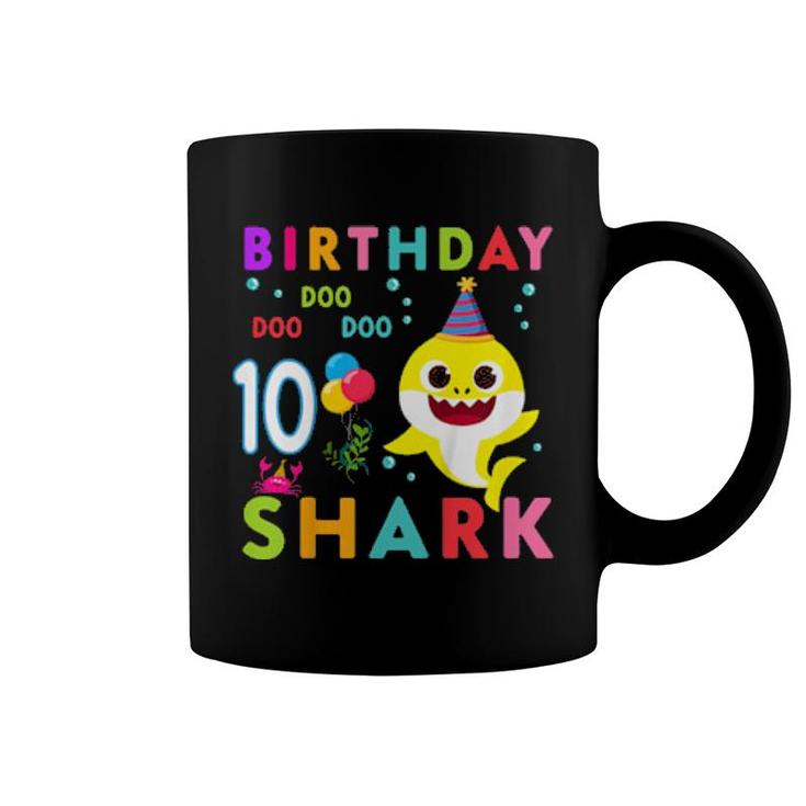 Kids Baby Cute Shark 8Th Birthday Boy Girl 8 Year Old  Coffee Mug