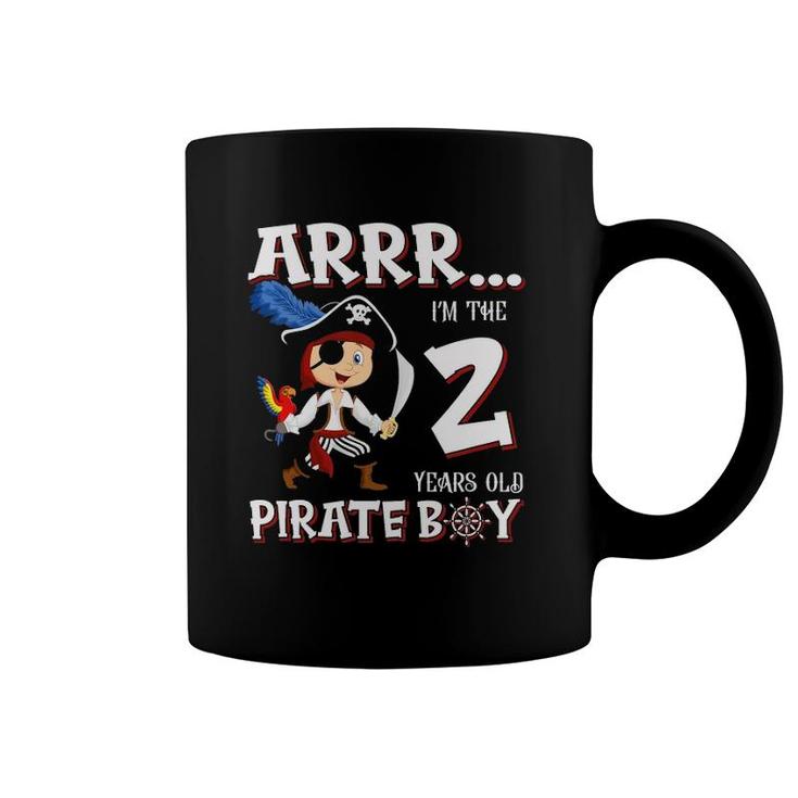 Kids Birthday Pirate Boy 2 Years Old Little Pirate 2Th Birthday Coffee Mug
