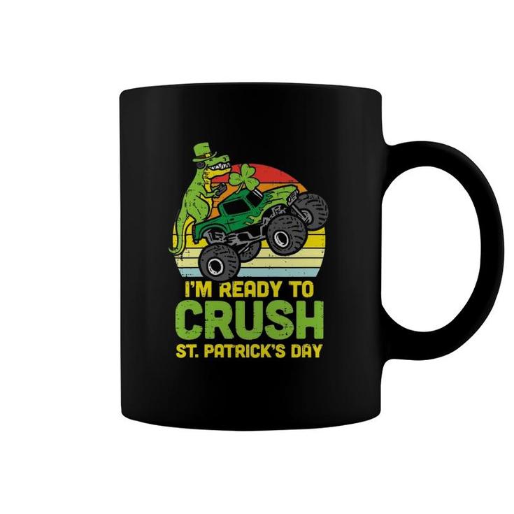 Kids Dino Monster Truck Ready Crush St Patrick's Day Toddler Boys Coffee Mug