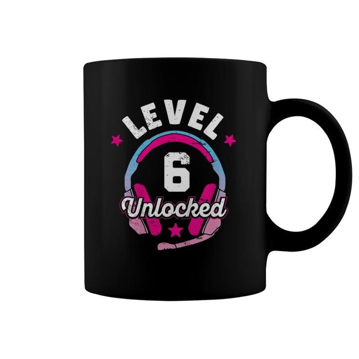 Kids Gamer Girl Level 6 Unlocked Video Game 6Th Birthday Gift Coffee Mug