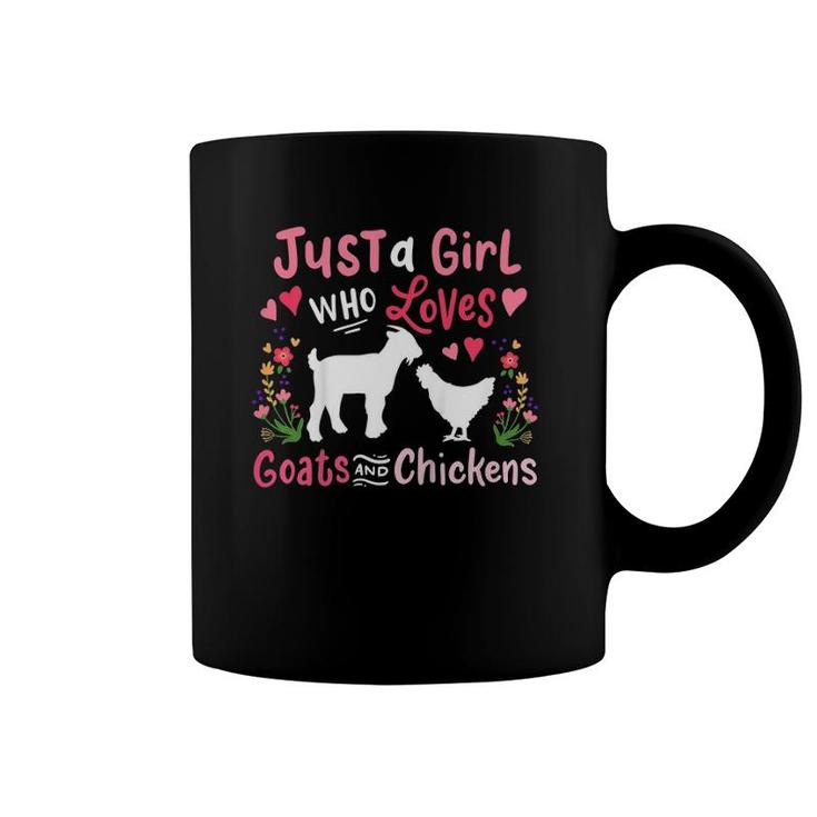 Kids Goat Chicken Just A Girl Who Loves Goats And Chickens Coffee Mug