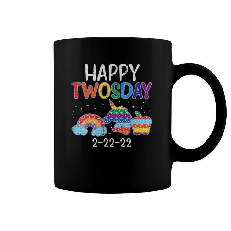 Kids Happy Twosday Tuesday 2-22-22 Fidget Pop Twos Day Girls Kids Coffee Mug