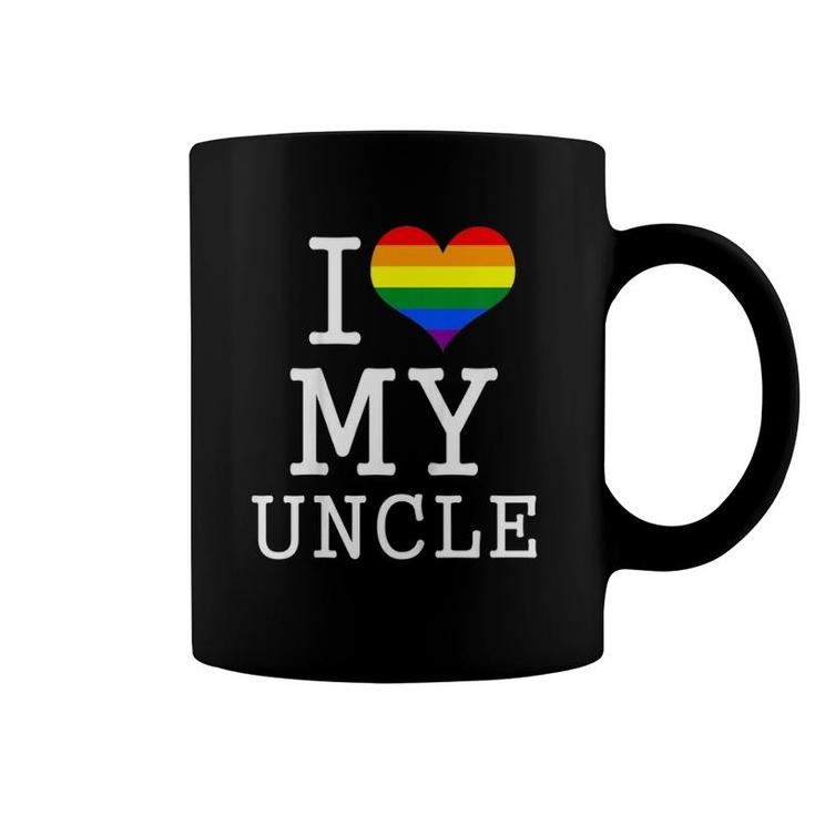 Kids Lgbt Flag Heart Cute Gift For Gay Uncle From Nephew Coffee Mug