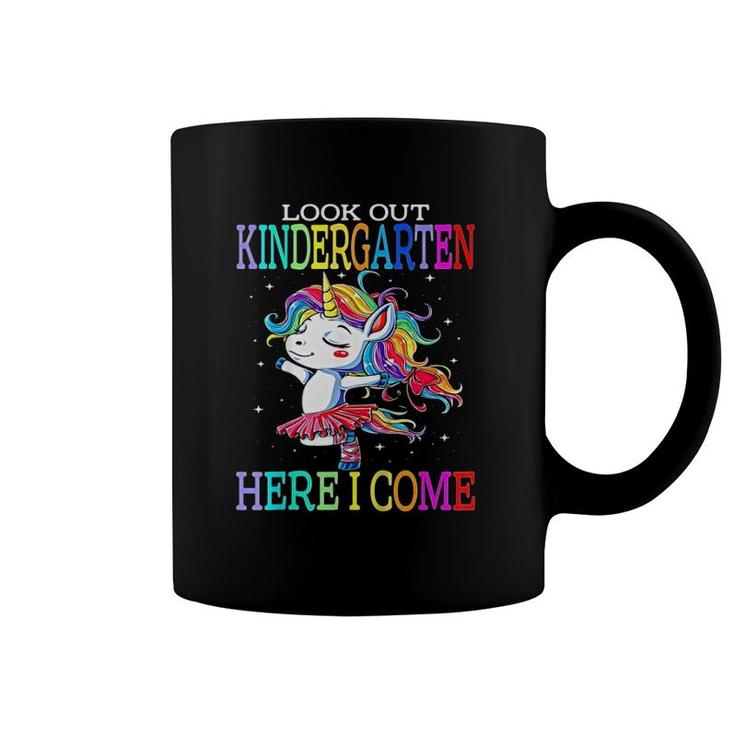 Kids Look Out Kindergarten Here I Come Cute Unicorn Ballerina Coffee Mug