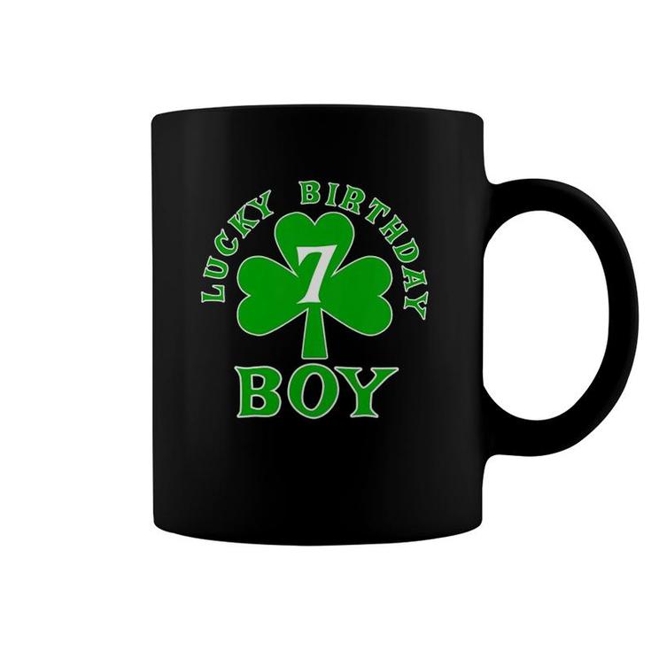 Kids Lucky Birthday Boy Age 7 St Patrick's Birthday Tee Coffee Mug