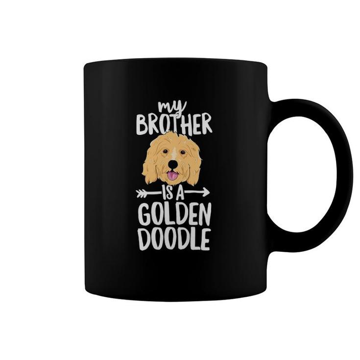 Kids My Brother Is A Goldendoodle  Boy Girl Dog Family Coffee Mug