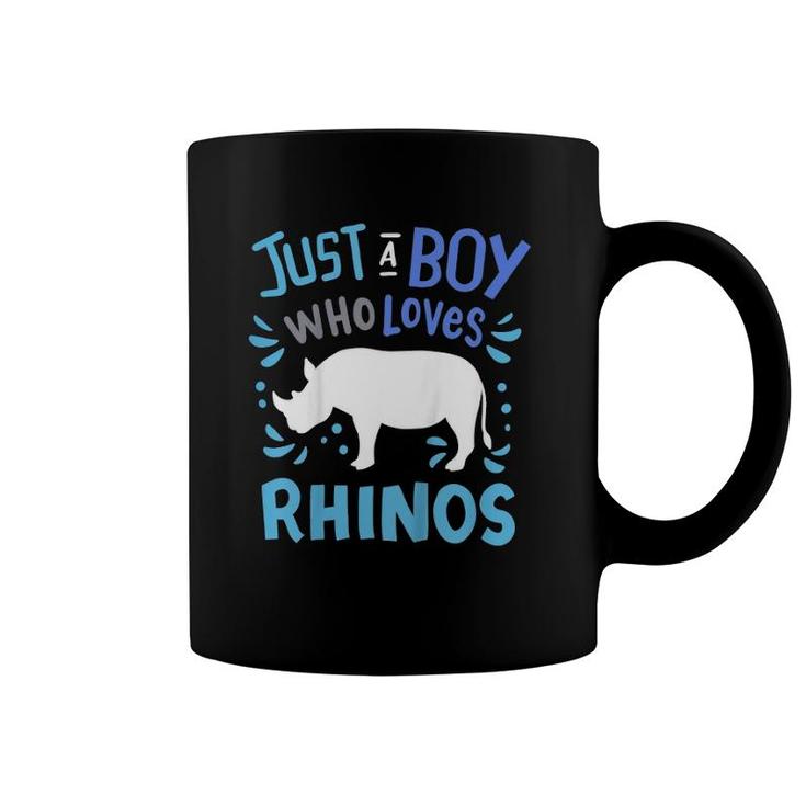 Kids Rhino Rhinoceros Just A Boy Who Loves Rhinos Gift Coffee Mug