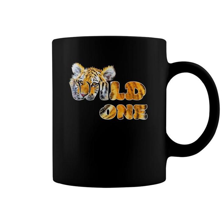 Kids Tiger  Wild One Tee Wildlife Animal For Kids Coffee Mug