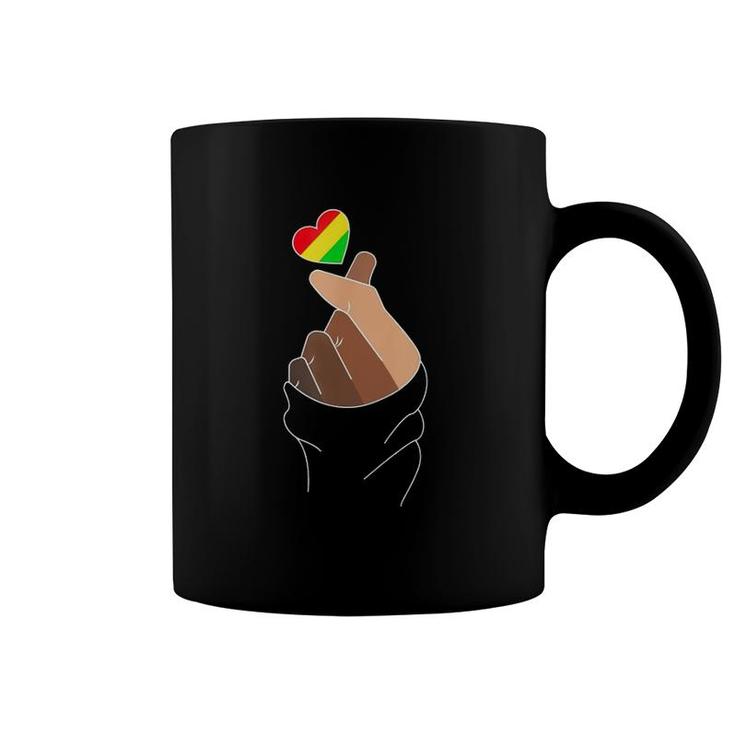 Korean Heart Fingers Melanin Black History Month And Pride Coffee Mug