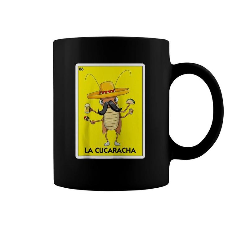 La Cucaracha Cockroach With Taco & Beer Mexican Card Game Raglan Baseball Tee Coffee Mug