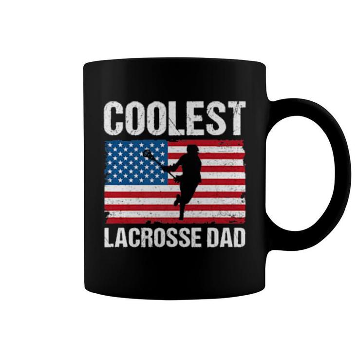 Lacrosse Dad American Flag Lax Dad Lacrosse Player  Coffee Mug