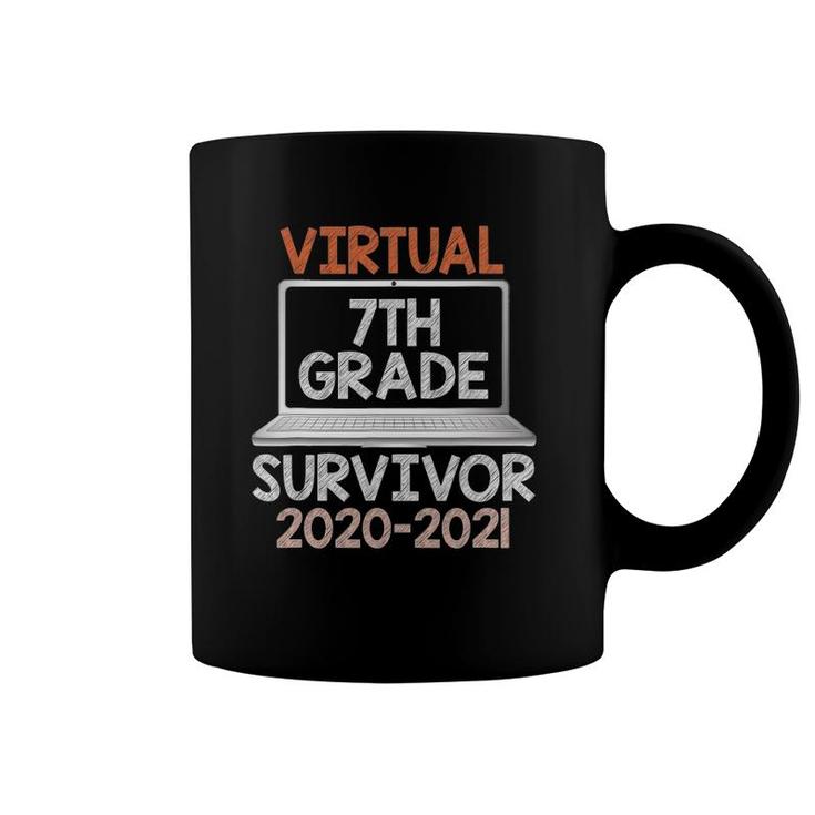 Last Day Of School Virtual 7Th Grade Survivor 2020-2021 Ver2 Coffee Mug
