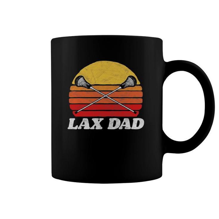 Lax Dad Vintage X Crossed Lacrosse Sticks 80S Sunset Retro Coffee Mug