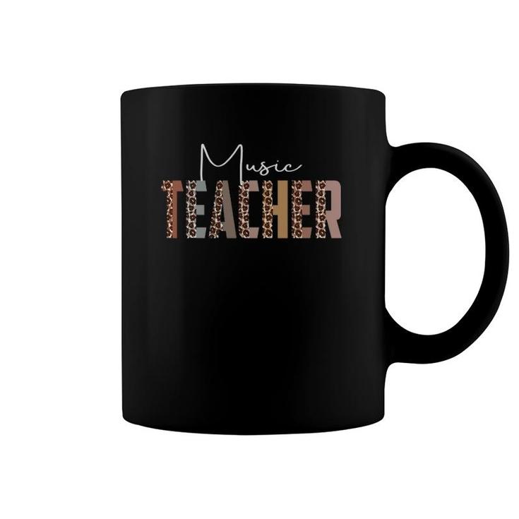 Leopard Music Teacher Funny Job Title School Worker Coffee Mug