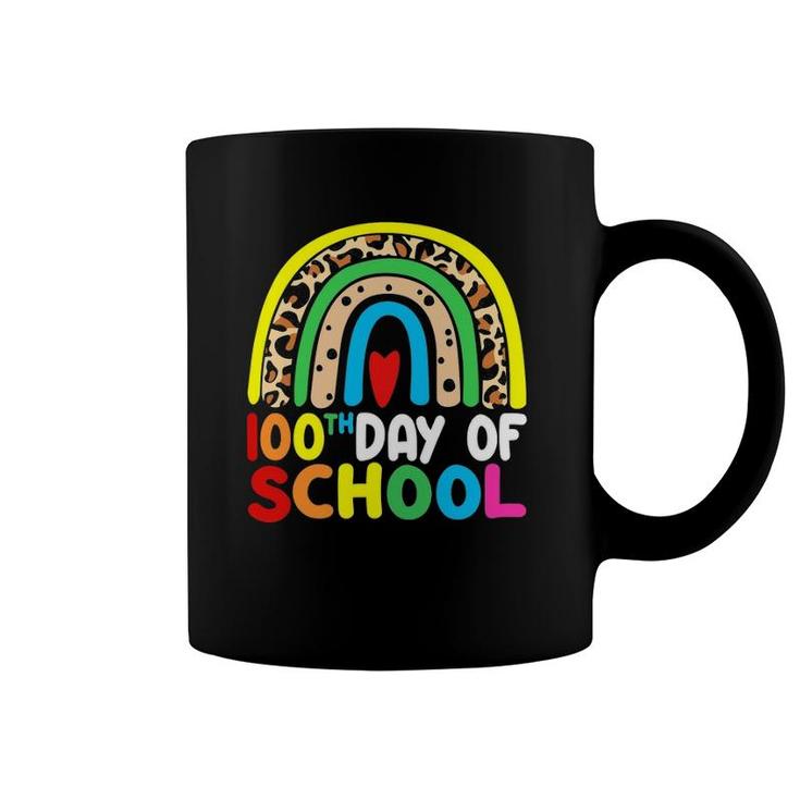 Leopard Rainbow 100 Days Of School 100Th Day Teacher Student Coffee Mug