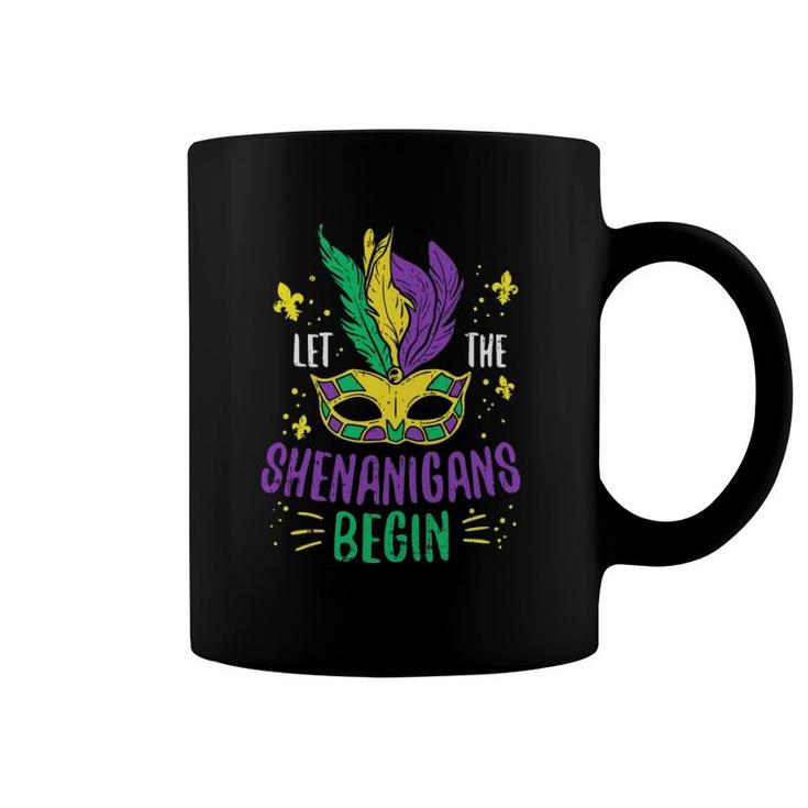 Let The Shenanigans Begin Jester Funny Mardi Gras Carnival  Coffee Mug