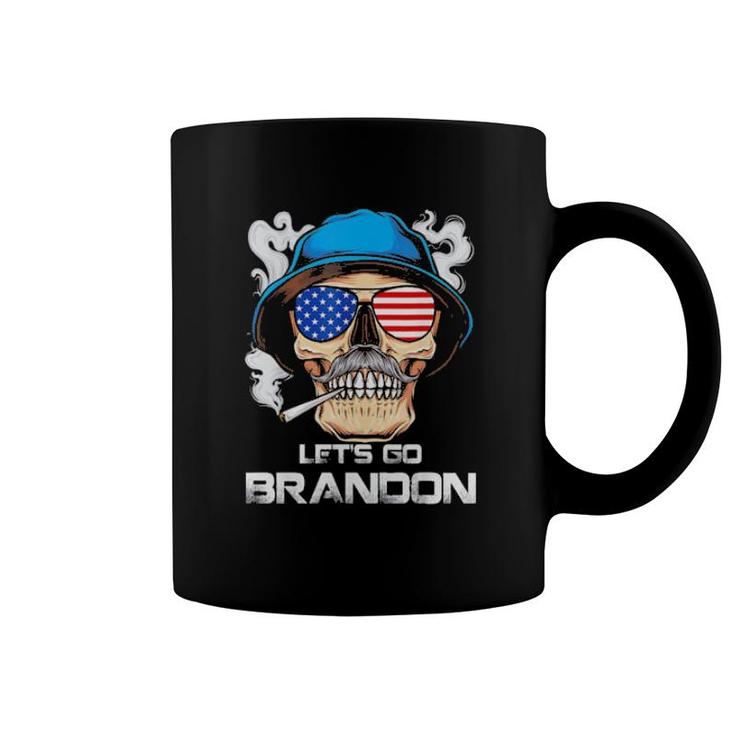 Let’S Go Brandon – Lets Go Brandon Skull American Flag Classic  Coffee Mug