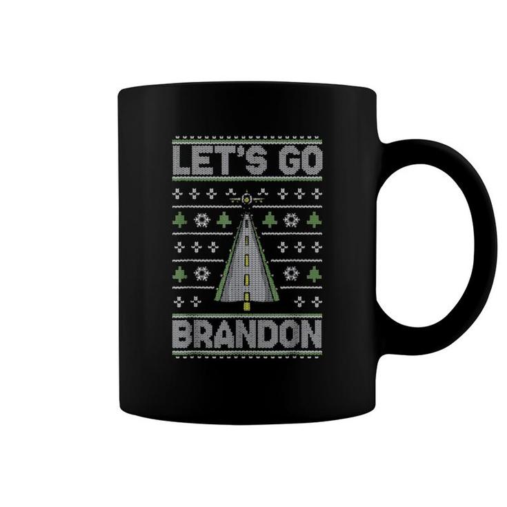 Let’S Go Brandon Air Plane US Force Army Ugly Xmas Sweat Coffee Mug
