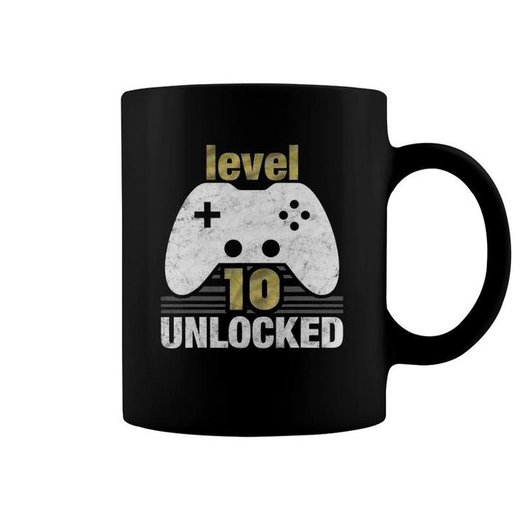 Level 10 Unlocked 10Th Birthday 10 Years Old Gift For Gamers Coffee Mug