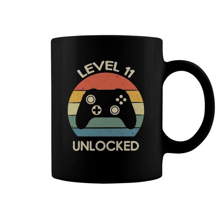 Level 11 Unlocked 11Th Gaming Birthday Controller Gamer Gift Coffee Mug