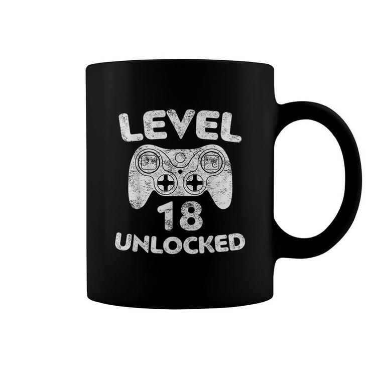 Level 18 Unlocked 18th Video Gamer Birthday Gift White Coffee Mug