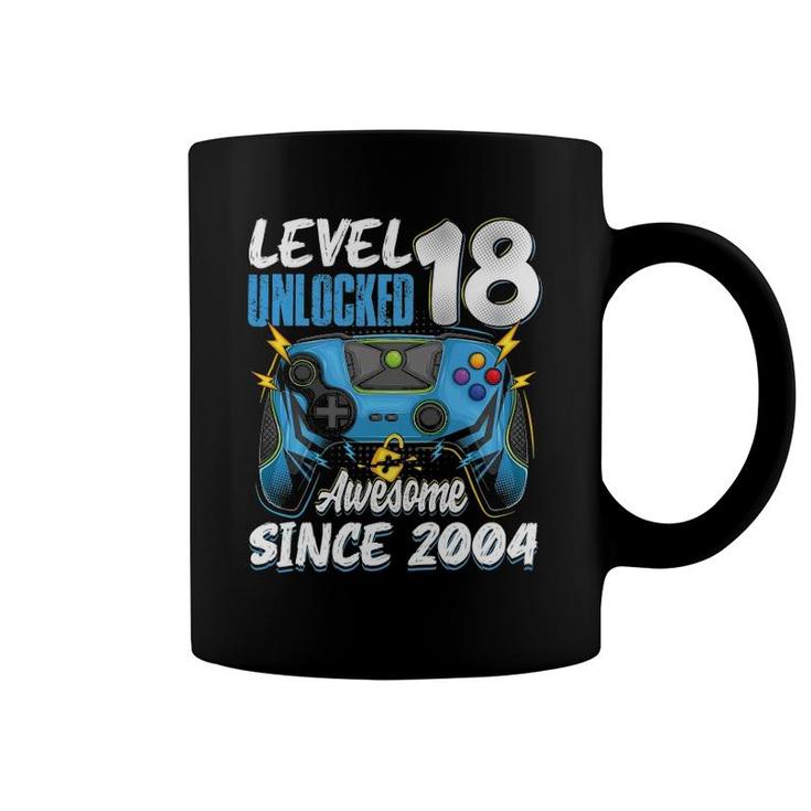 Level 18 Unlocked Awesome 2004 18Th Birthday Boy Video Games Coffee Mug