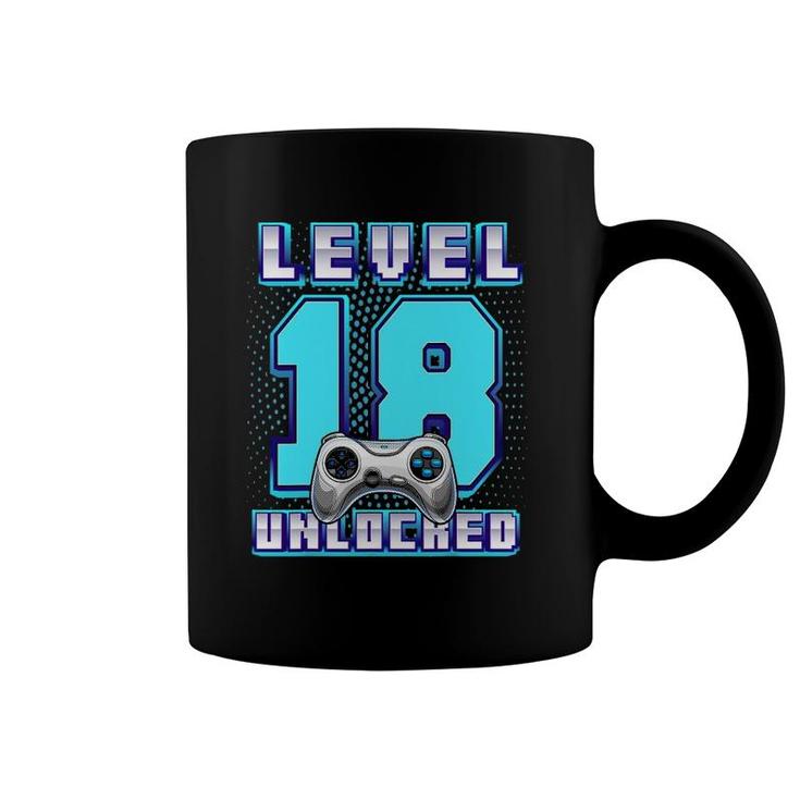 Level 18 Unlocked Video Game 18Th Birthday Gamer Boys Coffee Mug