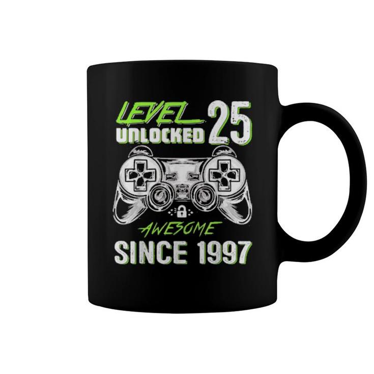 Level 25 Unlocked Video Gamer 25 Years Old 25 Birthday  Coffee Mug