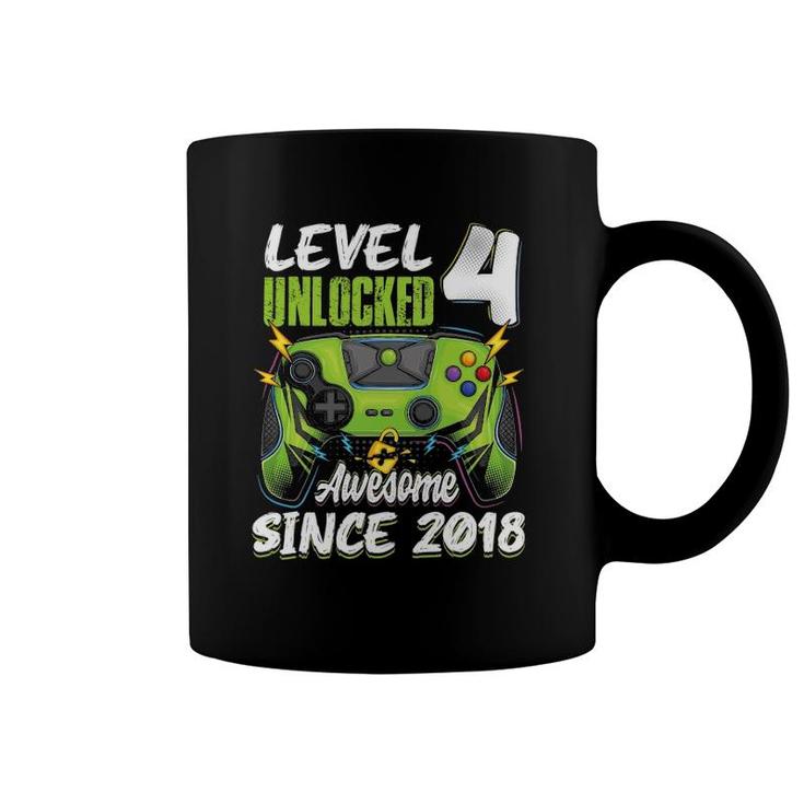Level 4 Unlocked Awesome 2018 4Th Birthday Boy Video Games Coffee Mug