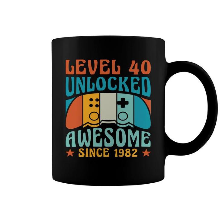 Level 40 Unlocked Awesome 1982 40Th Birthday Man Video Game Coffee Mug