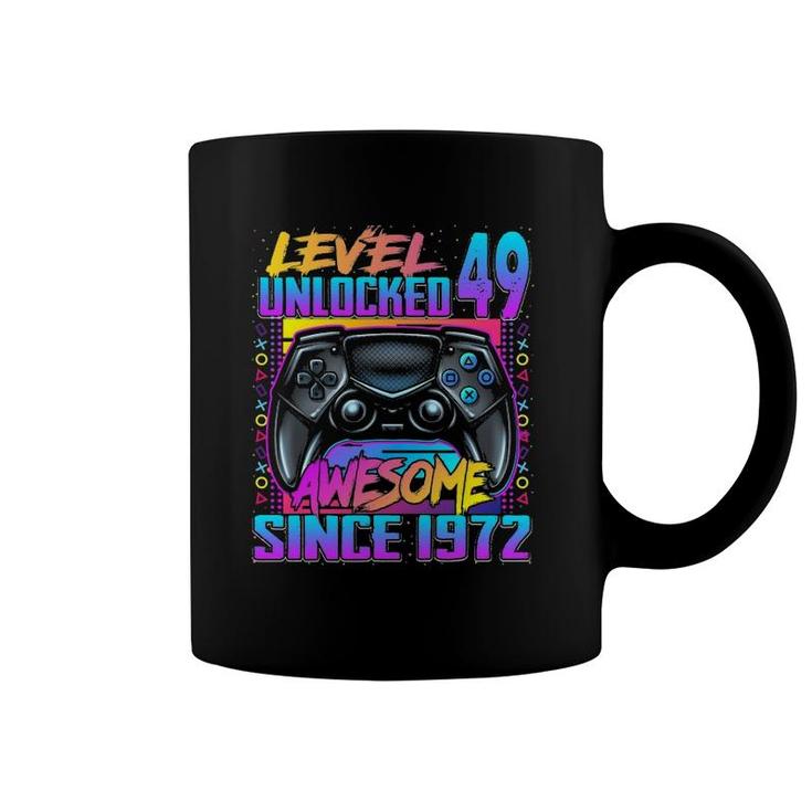 Level 49 Unlocked Awesome Since 1972 49Th Birthday Gaming Coffee Mug