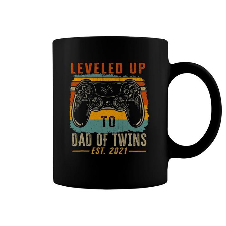 Leveled Up To Dad Of Twins Est 2021 Father's Day Coffee Mug