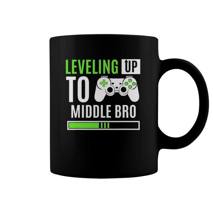 Leveling Up To Middle Bro Gaming Baby Gender Announcement Coffee Mug