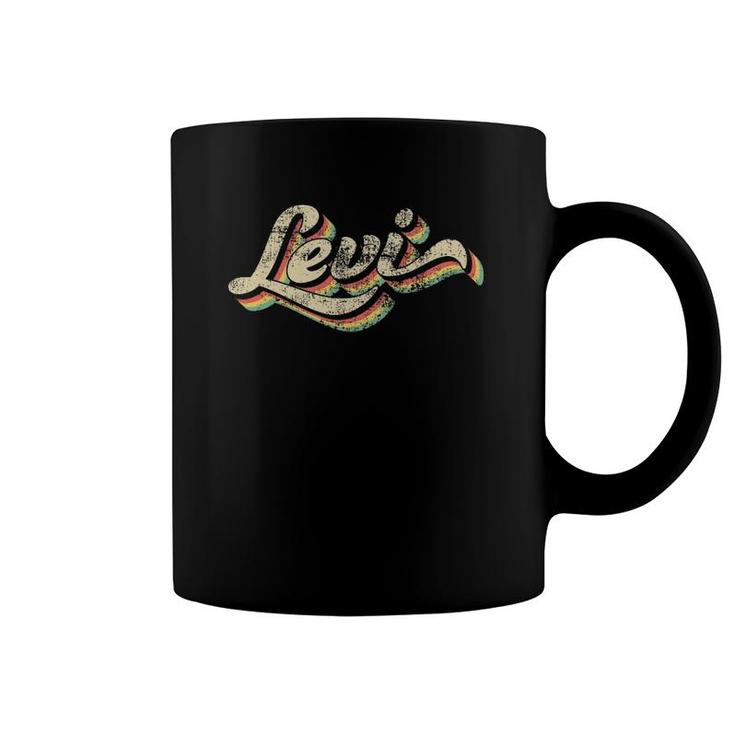 Levi Name 70S Inspired Retro Vintage Distressed Design Coffee Mug