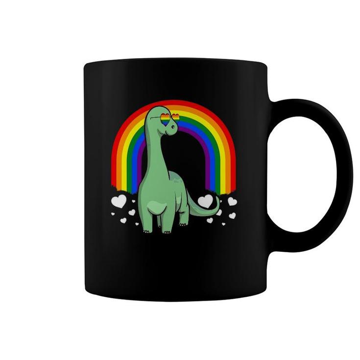 Lgbt Dinosaur Gay Pride Rainbow Brachiosaurus Lgbtq Cute Coffee Mug