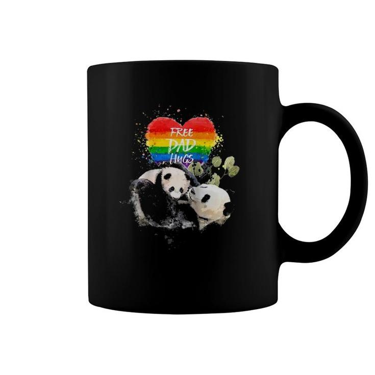 Lgbt Pride Papa Panda Bear Free Dad Hugs Father's Day Love Raglan Baseball Tee Coffee Mug